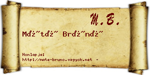 Máté Brúnó névjegykártya